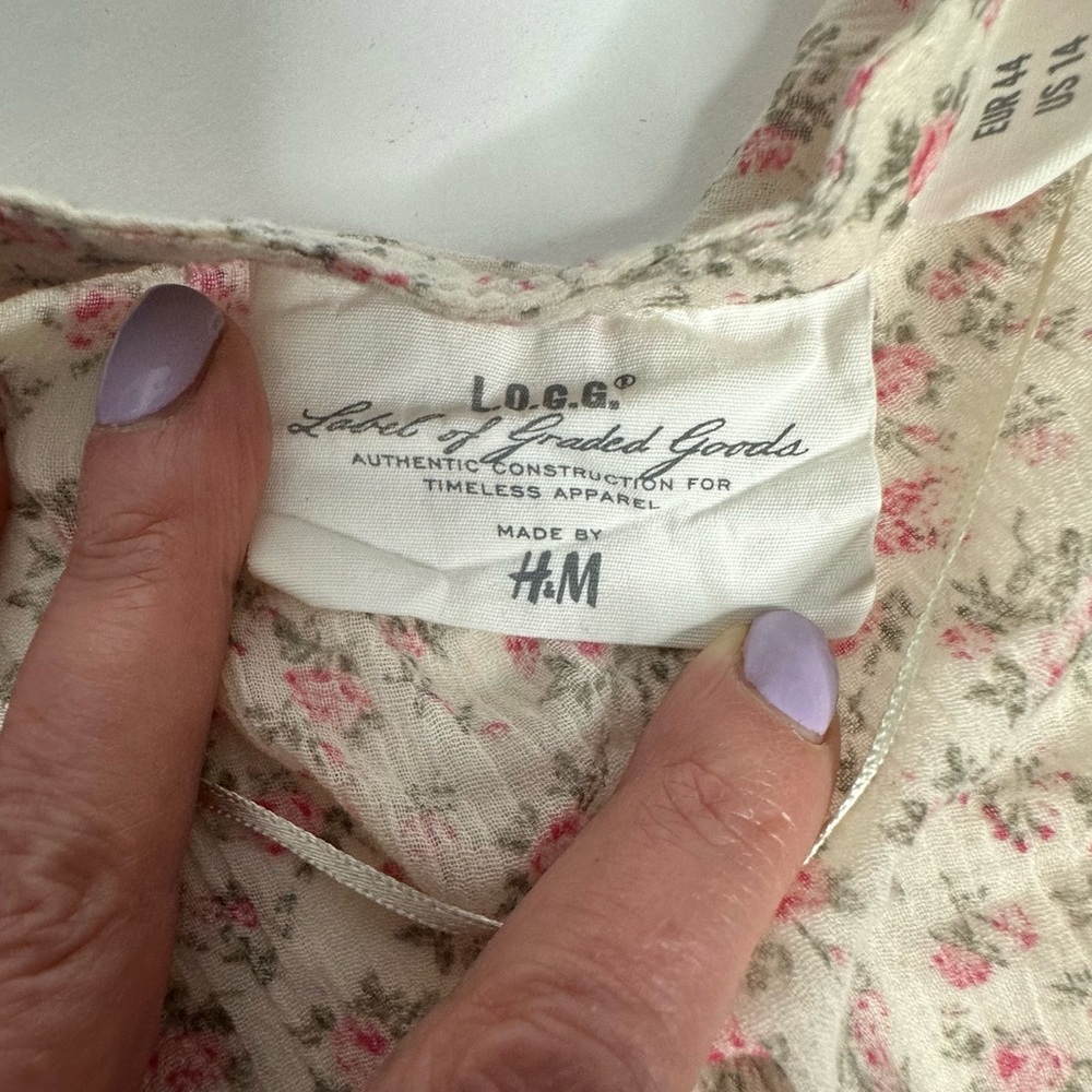 LOGG by H&M Floral Mini Babydoll Dress US 14 - Picture 9 of 10